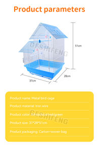 Üretim toptan ucuz ev şekli tasarım açık kuşlar taşıyıcı demir tel papağan kafes - Product Image 4