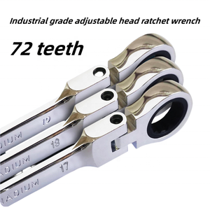 Llave de trinquete de doble propósito de cabeza ajustable métrica directa de fábrica Llave de herramienta de reparación de automóviles - Product Image 6