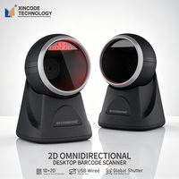 Escáner de código de barras con cable USB Xincode, inventario 1D 2D, código Qr, lector de código de barras de escritorio, Sensor CMOS para uso en almacén y supermercado
