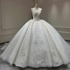 <span class=keywords><strong>Robe</strong></span> de mariée de luxe Jancember XX32, lourdement ornée de perles, <span class=keywords><strong>robe</strong></span> de bal scintillante, <span class=keywords><strong>robe</strong></span> de mariée <span class=keywords><strong>en</strong></span> cristal, cérémonie de mariage cathédrale - Product Image 2