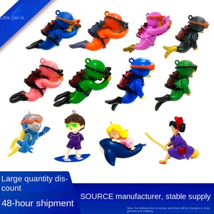 Nhựa bền Aquarium trang trí phụ kiện huỳnh quang Dễ thương Máy ảnh Diver với dòng mỏng và treo bóng - Product Image 2