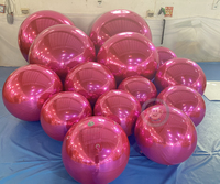 Ballons Métalliques PVC Double Couche Géants Rouges Brillants Gonflables Effet Miroir Imperméables pour Décoration Extérieure de Jardin - Grande Vente