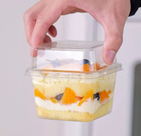 Boîte à dessert jetable transparente de haute qualité en plastique PET, alimentaire, avec couvercle, pour sushi, pizza, hamburger, contenants à emporter