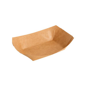 Bandeja de papel al por mayor, desechable, marrón, para llevar, con forma de barco, impermeable, para ensaladas y alimentos - Product Image 6