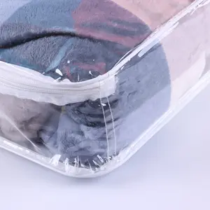 Transparent PVC Zipper Home Textile Bed Bag Blanket Packaging Bag Pillow Quilt Bedsheet Storage Bag