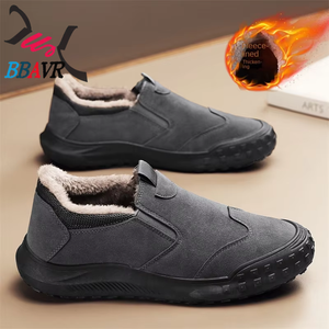 Zapatos de Hombre para Otoño e Invierno, Color Sólido, a la Moda, Antideslizantes, de Algodón y Forro Polar, para Trabajo al Aire Libre y Montañismo - Product Image 2