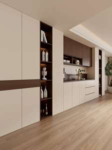 Modern Luxury Solid Wood Sideboard Cabinets Customizable Luxury Wine Storage <b>Locker</b> Integrated Wall for Home Living Room Use - Product Image 2