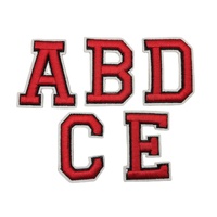 Logo personnalisé en vrac 3D fer sur bouffée rouge lettres A-Z lettre Patchs brodés coloré Alphabet monogramme ABC brodé Pat