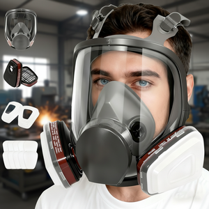 Effective CE Certified Bofeite 6800 Transparent Silicone Double Filters Anti-Toxic Seal Industrial Full Face <strong>Respirator</strong> <strong>Mask</strong> - Product Image 1