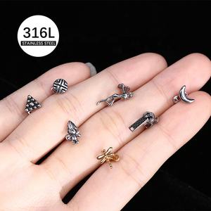 Новые товары, титановый дермальный пирсинг, 4 мм с внутренней резьбой, плоский диск, звезда, дермальный якорь, пирсинг, украшения для тела - Product Image 6