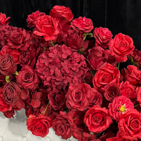 PROMISE Red Roses Kunden spezifische Größe und Farben Künstlicher Blumen läufer für Sofa dekoration & Hochzeits zubehör dekoration