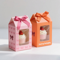 Boîte à gâteaux avec logo en gros Papier de qualité alimentaire pour gâteaux, bonbons Boîte rose Boîtes à cupcakes personnalisées