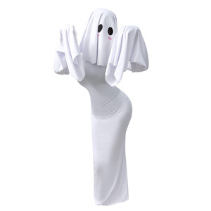 Costume de fantôme pour femmes, foulard blanc, déguisement fantaisie, tenue de scène pour Halloween - Product Image 5
