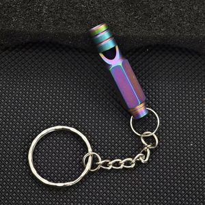 Aluminum Alloy Dual Frequency Survival Whistle Multi Color Durable Outdoor Rescue EDC Tool Keychain - Product Image 1