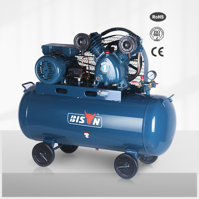 BISON(CHINA) Best Price Industrial Grade 230V 2hp 3hp Ac Belt Driven Air Compressor 100L Air Compressor Belt Driven