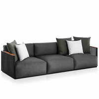 Ensemble de canapé et table basse d'extérieur en acier inoxydable ; Chaises longues de style villa pour hôtel et jardin ; Mobilier décontracté de style nordique