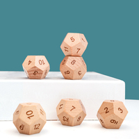 Ensemble de dés polyédriques en bois écologique sculptés à la main, dés numérotés, style personnalisé, pour jeux de rôle de table, accessoires de jeu