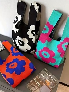 2026 New Knitted Elastic <b>Tote</b> <b>Bag</b> Portable Premium Storage Handbag for Daily Travel Home Organization - Product Image 4