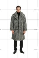 Manteau d'hiver pour homme, travail de bureau, ouverture sur le devant, fausse fourrure de renard, col châle, poches latérales, respirant, écologique, parkas