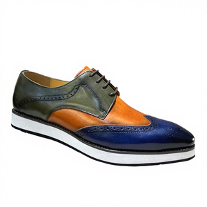 Handmade Genuine Leather Men's Formal Dress Shoes Casual <b>Pointed</b> Toe Lace-up for Weddings Office Banquets Summer Autumn Winter - Product Image 1