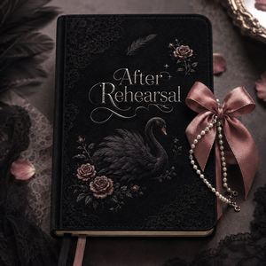 Cuaderno de Ballet LABON Rehearsal Black Swan, Terciopelo Medianoche, Lazo de Encaje Plateado, Logotipo Personalizado, Regalo Profesional para Bailarines - Product Image 2