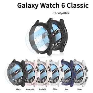 Protection d'écran compatible avec Samsung Watch 6 43 47 MM, coque de protection avec cadre gradué + coque électroplaquée, film trempé, housse de protection - Product Image 6