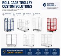 Chariot pliable en acier pour cage à roulettes, chariot logistique d'entrepôt pour le transport de marchandises