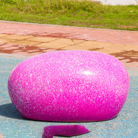 Sculpture de donut rose F005 avec empreinte de morsure et glaçure coulante, idéale pour la décoration intérieure et extérieure, adaptée à la sculpture