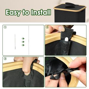 <span class=keywords><strong>100L</strong></span> Lớn Tái Chế Bin Tái Chế Bin Chai Bộ Sưu Tập Tre Tiền Gửi Chai Container Lưu Trữ Giỏ Với Mang Theo Túi - Product Image 3