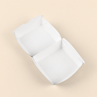 Boîte à hamburger noire personnalisée, imprimée, de qualité alimentaire, résistante à l'huile, jetable, pour emballages de restauration rapide à emporter
