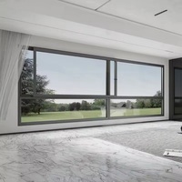 Fenêtre coulissante horizontale en alliage d'aluminium pour salle de bain avec verre opaque, design de ventilation pour l'intimité et isolation thermique
