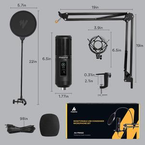 MAONO micrófono USB 192 KHZ/24BIT condensador profesional Podcast micrófono con One-Touch mudo y micrófono control de ganancia - Product Image 2
