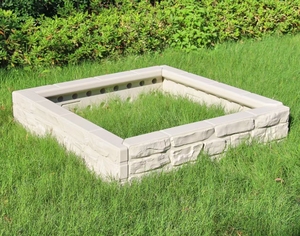 Grand lit de jardinière de jardin carré et durable en plastique HDPE de 4 pieds de style marbre pour la plantation <span class=keywords><strong>hors</strong></span> <span class=keywords><strong>sol</strong></span> en extérieur - Product Image 2