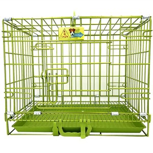 Cage pour chien Nano en fil d'acier rectangulaire couleur or pliable pour chiens de petite et moyenne taille - Product Image 5