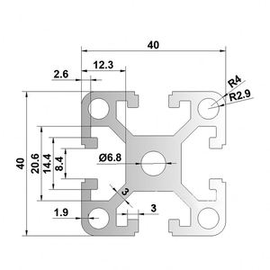Profilé en alliage d'aluminium série 6000 industriel, norme européenne OB4040W-3.0, support de table de travail pour ligne d'assemblage, découpe 40x40 - Product Image 2