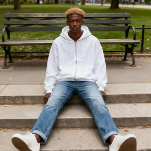 TKAN352 Heavyweight 500G cepillado francés Terry Zip Hoodie logotipo personalizado bordado liso Otoño Invierno grueso algodón cremallera Hoodie - Product Image 3