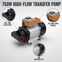 Pompe à huile de lubrification électrique commerciale 750W à haut débit, auto-amorçante, 60 litres par minute, aspiration 5M, 2800 tr/min, 220V 240V