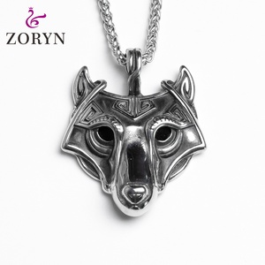 Collares con Colgante de Calavera Vaquera de Acero Inoxidable, Collares de Moda con Doble Pistola, Estilo Punk Gótico Vintage, de Acero de Titanio para Hombre - Product Image 4