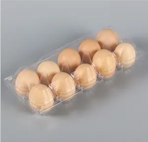 10 Löcher PVC \ PET Transparente rechteckige Kunststoff Blister Eier karton Tablett Verpackung
