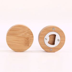 Décapsuleur magnétique rond en bambou pour réfrigérateur, avec logo publicitaire, promotionnel, en gros, en acier inoxydable - Product Image 6