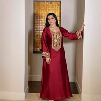 2024 nouveauté dubaï ethnique musulman Hijab pour femmes crêpe Satin Polyester longue robe Abaya femmes robe musulmane robe modeste