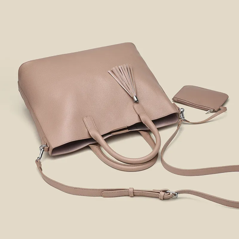 Sac à main pour femme en cuir PU 2 pièces durable de grande capacité avec sangle