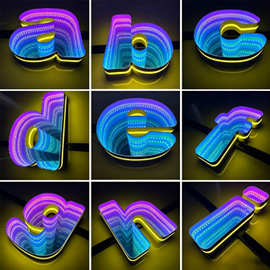 Enseigne personnalisée en miroir infini 3D avec lettres lumineuses LED pour bar, club, restaurant - Product Image 3