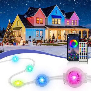 Éclairage LED extérieur à points lumineux, étanche IP68, UCS7604 RGBW, couleur changeante, éclairage permanent des avant-toits - Product Image 1