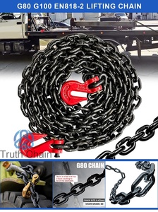 במפעל ישיר חוזק גבוה EN818-2 עמיד בפני חלודה עומס תחמוצת שחור מרותך g80 הרמת שרשרת ברזל כבדה - Product Image 5