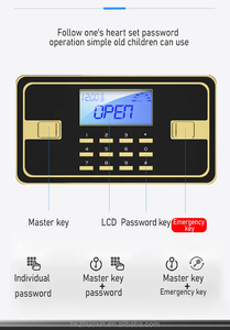 Portable High Quality Big Metal Safe <b>Box</b> Intelligent Password <b>Lock</b> for Office Home Use Duel Hotel Deposit Security Wall Safe <b>Box</b> - Product Image 4