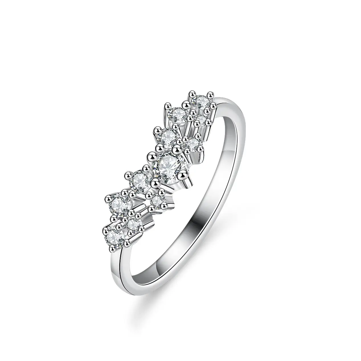 Hoyon S925 anello in argento Sterling D colore moissanite fila anello ffashion flash diamante o fedi nuziali da donna