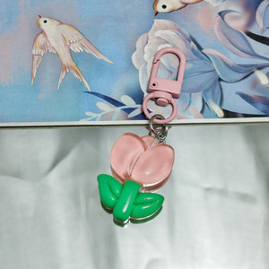 Llavero con Colgante de Tulipán y Diseño de Pentagrama, Adorno Acrílico Kawaii en Colores Pastel - Product Image 3