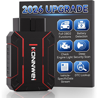 Lecteur de code OBD2 Bluetooth KONNWEI MAXOBD avec scanner de diagnostic automobile pour systèmes ABS et SRS, lecture complète du système et lecteur de codes moteur
