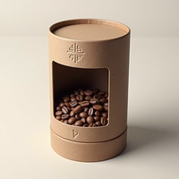 Conception en relief Tube d'emballage de café Conceptions personnalisées Tube de papier de carton cylindrique Emballage de thé Café Tube de papier rond Boîte